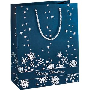 Geschenktaschen Silver Snowflakes, 260 x 330 x 125 mm, 3 Stück Geschenktaschen Silver Snowflakes, 260 x 330 x 125 mm, 3 Stück