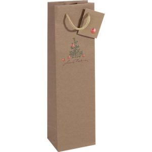 Geschenktaschen Weihnachten Sigel ‚Christmas with apples‘, 5 Stück, B 100 x T 80 x H 350 mm, Kraftpapier, braun Geschenktaschen Weihnachten Sigel ‚Christmas with apples‘, 5 Stück, B 100 x T 80 x H 350 mm, Kraftpapier, braun