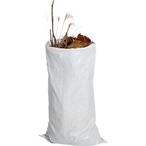 Gewebesack, bis 50 kg, extrem reißfest, Öffnung oben, mit Kopfsaum, B 750 x H 1250 mm, Polypropylen unbeschichtet, weiß, 10 Stück