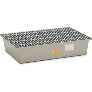 GFK-Auffangwanne 220/2 CEMO, 220 l Auffangvolumen, B 1280 x T 850 x H 290 mm, mit GFK-Gitterrost GFK-Auffangwanne 220/2 CEMO, 220 l Auffangvolumen, B 1280 x T 850 x H 290 mm, mit GFK-Gitterrost