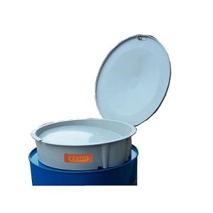 GFK-Einfülltrichter CEMO, mit Klappdeckel, für 200 l Fass, Durchmesser 560 mm GFK-Einfülltrichter CEMO, mit Klappdeckel, für 200 l Fass, Durchmesser 560 mm