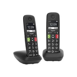 Gigaset E290 Duo – Schnurlostelefon mit Rufnummernanzeige – ECO DECTGAP – Schwarz + zusätzliches Handset Gigaset E290 Duo – Schnurlostelefon mit Rufnummernanzeige – ECO DECTGAP – Schwarz + zusätzliches Handset