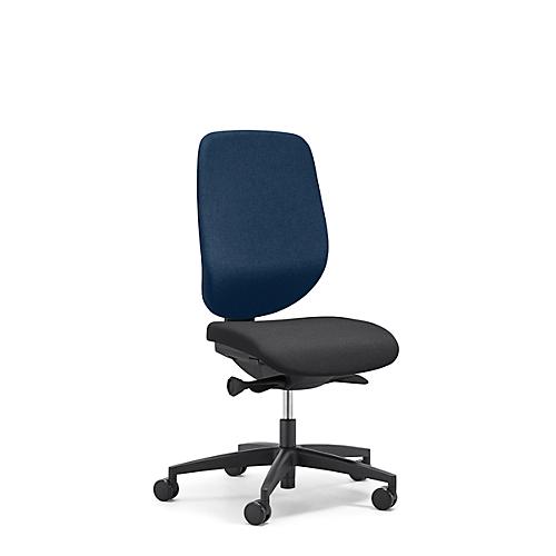 Giroflex Bürostuhl 353, ohne Armlehnen, Auto-Synchronmechanik, Muldensitz, blau/schwarz