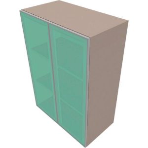 Glastürenschrank SOLUS PLAY, 3 Ordnerhöhen, grifflos, satiniert, B 800 x T 440 x H 1122 mm, Stone grey Glastürenschrank SOLUS PLAY, 3 Ordnerhöhen, grifflos, satiniert, B 800 x T 440 x H 1122 mm, Stone grey