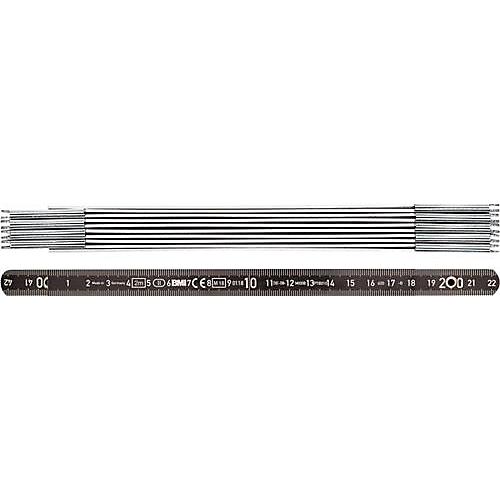 Gliedermaßstab L.2m B.14mm mm/cm EG II Alu.schwarz BMI