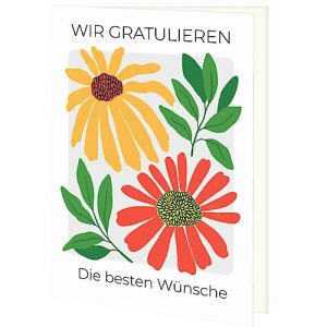 Glückwunschkarte Korsch Wir Gratulieren – Die besten Wünsche, mit buntem Motiv & Umschlägen, Hochformat, B 115 x H 170 mm, Karton, naturweiß, 10 Stück Glückwunschkarte Korsch Wir Gratulieren – Die besten Wünsche, mit buntem Motiv & Umschlägen, Hochformat, B 115 x H 170 mm, Karton, naturweiß, 10 Stück