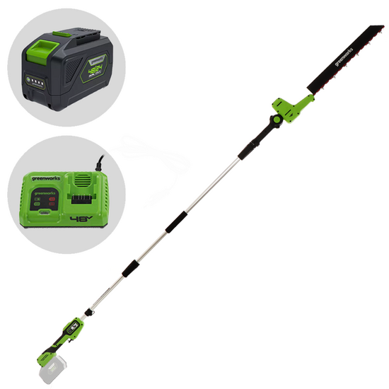 Greenworks G48PHTII - Akku Heckenschere auf Schaft - 48V 5Ah