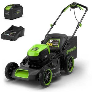 Greenworks GD48LM46SPIIK4 – Akku-Rasenmäher selbstangetrieben – 48V/4Ah – Schnittbreite 46 cm
