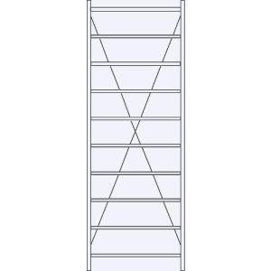 Grundregal R 3000, 10 Böden, B 1055 mm x T 400 mm, Böden lackiert