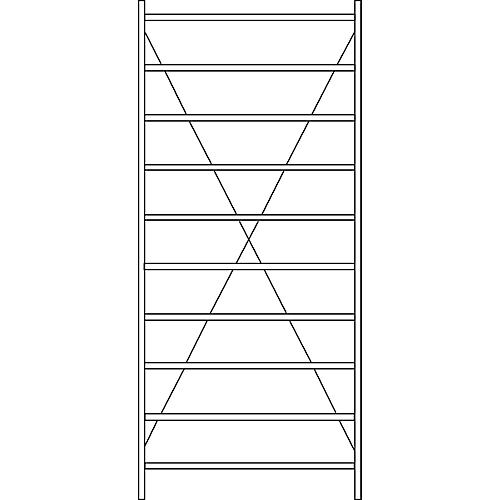 Grundregal R 3000, 10 Böden, B 1345 mm x T 400 mm, Böden lackiert