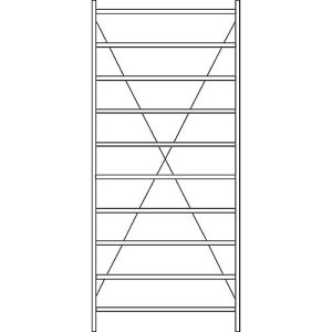 Grundregal R 3000, 10 Böden, B 1345 mm x T 500 mm, Böden verzinkt Grundregal R 3000, 10 Böden, B 1345 mm x T 500 mm, Böden verzinkt