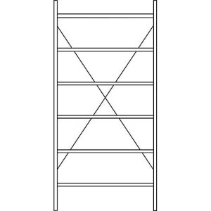Grundregal R 3000, 6 Böden, B 1055 mm x T 500 mm, Böden lackiert Grundregal R 3000, 6 Böden, B 1055 mm x T 500 mm, Böden lackiert
