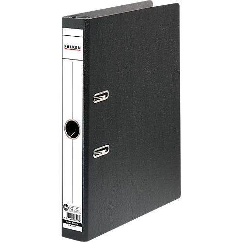 Hängeordner Falken, A4, Rückenbreite 50 mm, bis 500 Blatt, Qualitätshebelmechanik, Hängeschwenkbügel, Griffloch, Rückenschild, Blauer Engel, Hartpappe