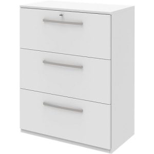 Hängeregistraturschrank BARI, 3 Auszüge, Zentralverriegelung, B 819 x T 430 x H 1117 mm, weiß Hängeregistraturschrank BARI, 3 Auszüge, Zentralverriegelung, B 819 x T 430 x H 1117 mm, weiß