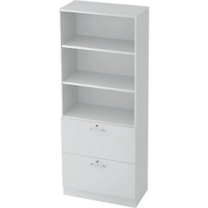Hängeregistraturschrank JENA, 5 OH, B 800 mm, 2 Schubladen, abschließbar, lichtgrau Hängeregistraturschrank JENA, 5 OH, B 800 mm, 2 Schubladen, abschließbar, lichtgrau