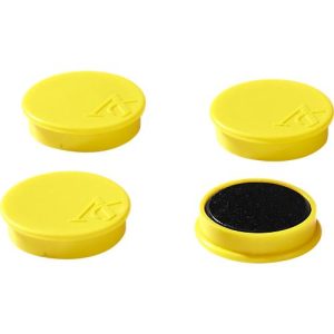 Haftmagnete, Ø 40 mm, Haftkraft ca. 1200 g, 4 Stück, gelb Haftmagnete, Ø 40 mm, Haftkraft ca. 1200 g, 4 Stück, gelb
