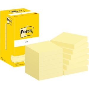 Haftnotizen Post-it 654 CY, 12 Blöcke, 100 Blatt je Block, 76 x 76 mm, PEFC-zertifiziert, gelb Haftnotizen Post-it 654 CY, 12 Blöcke, 100 Blatt je Block, 76 x 76 mm, PEFC-zertifiziert, gelb