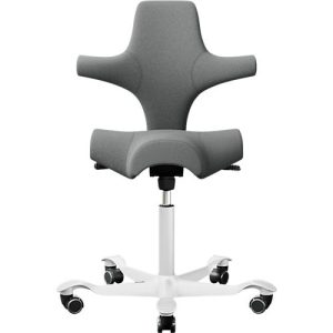 HÅG Capisco 8106 Bürostuhl, höhen- und tiefenverstellbar, Aluminium-Fußkreuz, Hartrollen, Schaumstoff, dunkelgrau/weiß HÅG Capisco 8106 Bürostuhl, höhen- und tiefenverstellbar, Aluminium-Fußkreuz, Hartrollen, Schaumstoff, dunkelgrau/weiß