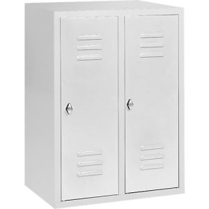 Halbhoher Kleiderspind, 2 Abteile, 300 mm, Drehriegelverschluss, lichtgrau/lichtgrau Halbhoher Kleiderspind, 2 Abteile, 300 mm, Drehriegelverschluss, lichtgrau/lichtgrau