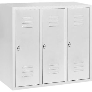 Halbhoher Kleiderspind, 3 Abteile, 300 mm, Drehriegelverschluss, lichtgrau/lichtgrau Halbhoher Kleiderspind, 3 Abteile, 300 mm, Drehriegelverschluss, lichtgrau/lichtgrau