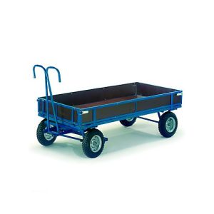 Handpritschenwagen mit Bordwänden, Räder aus Vollgummi, 1960 x 960 mm Handpritschenwagen mit Bordwänden, Räder aus Vollgummi, 1960 x 960 mm