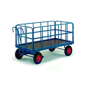 Handpritschenwagen mit Rohrgitterwänden, Lufträder, 930 x 630 mm Handpritschenwagen mit Rohrgitterwänden, Lufträder, 930 x 630 mm
