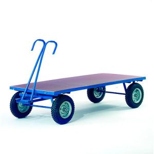 Handpritschenwagen ohne Bordwände, Räder aus Vollgummi, 2500 x 1250 mm Handpritschenwagen ohne Bordwände, Räder aus Vollgummi, 2500 x 1250 mm
