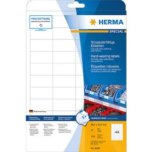 Herma Folien-Etiketten Nr. 4690 auf DIN A4-Blättern, 1100 Etiketten, 25 Bogen Herma Folien-Etiketten Nr. 4690 auf DIN A4-Blättern, 1100 Etiketten, 25 Bogen