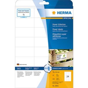 Herma Power-Etiketten Nr. 10905 auf DIN A4-Blättern, 600 Etiketten, 25 Bogen Herma Power-Etiketten Nr. 10905 auf DIN A4-Blättern, 600 Etiketten, 25 Bogen