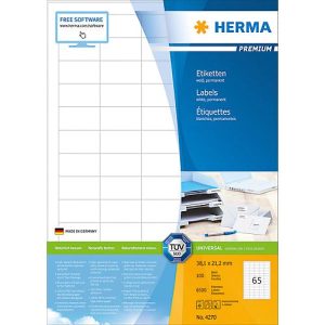 Herma Premium-Etiketten auf DIN A4-Blättern, 6500 Etiketten, 100 Bogen Herma Premium-Etiketten auf DIN A4-Blättern, 6500 Etiketten, 100 Bogen