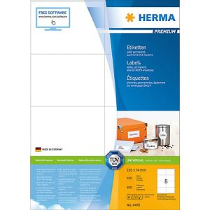 Herma Premium-Etiketten auf DIN A4-Blättern, 800 Etiketten, 100 Bogen Herma Premium-Etiketten auf DIN A4-Blättern, 800 Etiketten, 100 Bogen