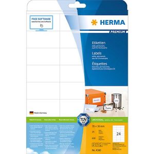 Herma Premium-Etiketten auf DIN A4-Blättern, permanent haftend, 600 Etiketten, 25 Bogen Herma Premium-Etiketten auf DIN A4-Blättern, permanent haftend, 600 Etiketten, 25 Bogen