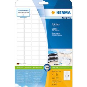 Herma Premium-Etiketten Nr. 4334 auf DIN A4-Blättern, 2800 Etiketten, 25 Bogen Herma Premium-Etiketten Nr. 4334 auf DIN A4-Blättern, 2800 Etiketten, 25 Bogen