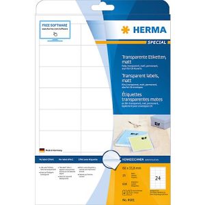 Herma Transparente matte Folien-Etiketten Nr. 4681 auf DIN A4-Blättern, 600 Etiketten, 25 Bogen Herma Transparente matte Folien-Etiketten Nr. 4681 auf DIN A4-Blättern, 600 Etiketten, 25 Bogen