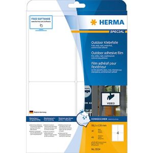 Herma wetterfeste Etiketten Nr. 9534 aus Polyesterfolie, 40 Etiketten, 10 Bogen Herma wetterfeste Etiketten Nr. 9534 aus Polyesterfolie, 40 Etiketten, 10 Bogen