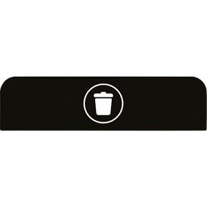 Hinweistafel für konfigurierbare Recyclingstation von Rubbermaid, für 125 Liter Behältereinheit, Restmüll, schwarz