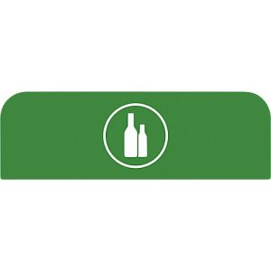 Hinweistafel für konfigurierbare Recyclingstation von Rubbermaid, für 87 Liter Behältereinheit, Glas, grün