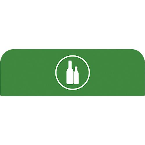Hinweistafel für konfigurierbare Recyclingstation von Rubbermaid, für 87 Liter Behältereinheit, Glas, grün