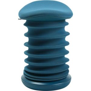 Hocker Topstar® Sitness 4D, für bewegtes & ergonomisches Sitzen, Federmechanik, sitzhöhenverstellbar, B 375 x T 360 x H 530-640 mm, Stoffbezug blau