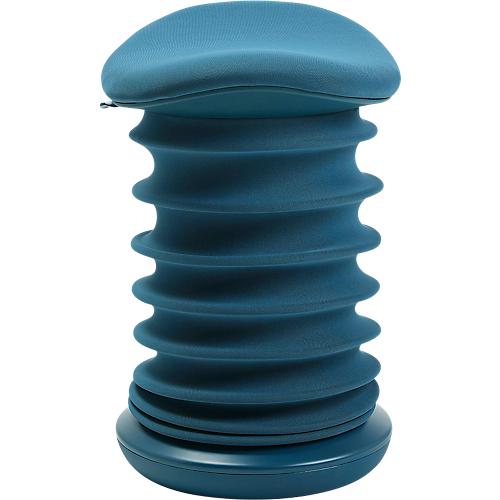 Hocker Topstar® Sitness 4D, für bewegtes & ergonomisches Sitzen, Federmechanik, sitzhöhenverstellbar, B 375 x T 360 x H 530-640 mm, Stoffbezug blau