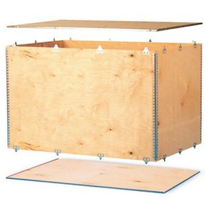 Holzfaltkiste, 6 mm starkes Birkensperrholz, L 580 x B 380 x H 380 mm Holzfaltkiste, 6 mm starkes Birkensperrholz, L 580 x B 380 x H 380 mm