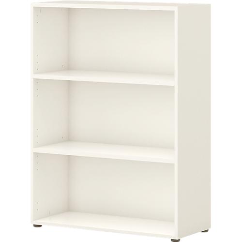 Home Office Regal TEMPIO, aus Holz, 3 Fächer, 3 OH, B 800 x T 340 x H 1070 mm, weiß