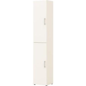 Home Office Schrank TEMPIO, aus Holz, 2 Türen, 6 OH, B 400 x T 340 x H 2130 mm, weiß/weiß