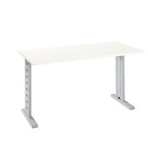 Home Office Schreibtisch Moxxo IQ, Rechteck, C-Fuß, B 1300 x T 650 x H 735 mm, weiß/weißaluminium RAL 9006 Home Office Schreibtisch Moxxo IQ, Rechteck, C-Fuß, B 1300 x T 650 x H 735 mm, weiß/weißaluminium RAL 9006
