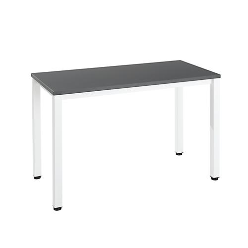 Home Office Schreibtisch Nevada, Rechteck, 4-Fuß Quadratrohr, B 1200 x T 600 x H 740 mm, dunkelgrau/weiß