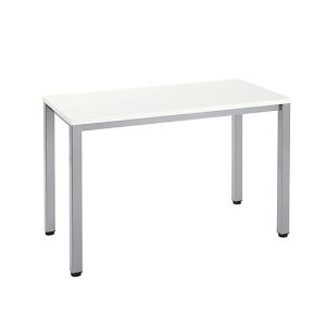 Home Office Schreibtisch Nevada, Rechteck, 4-Fuß Quadratrohr, B 1200 x T 600 x H 740 mm, weiß/alusilber Home Office Schreibtisch Nevada, Rechteck, 4-Fuß Quadratrohr, B 1200 x T 600 x H 740 mm, weiß/alusilber
