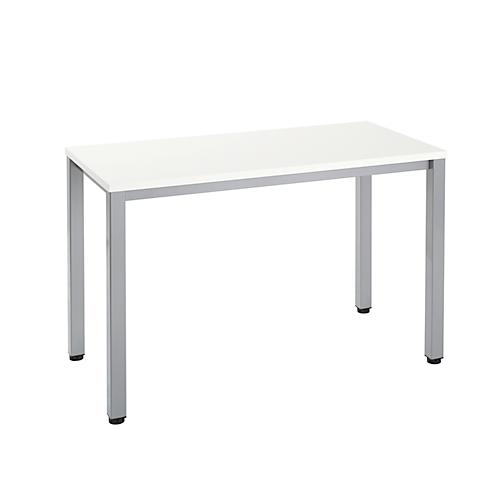 Home Office Schreibtisch Nevada, Rechteck, 4-Fuß Quadratrohr, B 1200 x T 600 x H 740 mm, weiß/alusilber