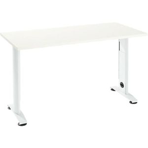 Home Office Tisch Login, C-Fuß, B 1300 x T 650 mm, weiß/verkehrsweiß Home Office Tisch Login, C-Fuß, B 1300 x T 650 mm, weiß/verkehrsweiß