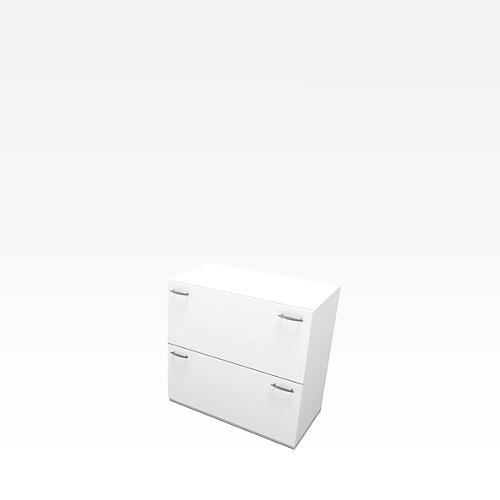 HR-Schrank X-TIME-WORK, 2 Auszüge, 860 x 430 x 860 mm, Weiß/weiß