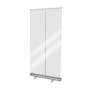 Hygieneschutzwand Roll-up, PET-Folie, glasklar, einrollbar, Aluminiumkassette mit Füßen, B 850 x T 200 x H 2200 mm Hygieneschutzwand Roll-up, PET-Folie, glasklar, einrollbar, Aluminiumkassette mit Füßen, B 850 x T 200 x H 2200 mm